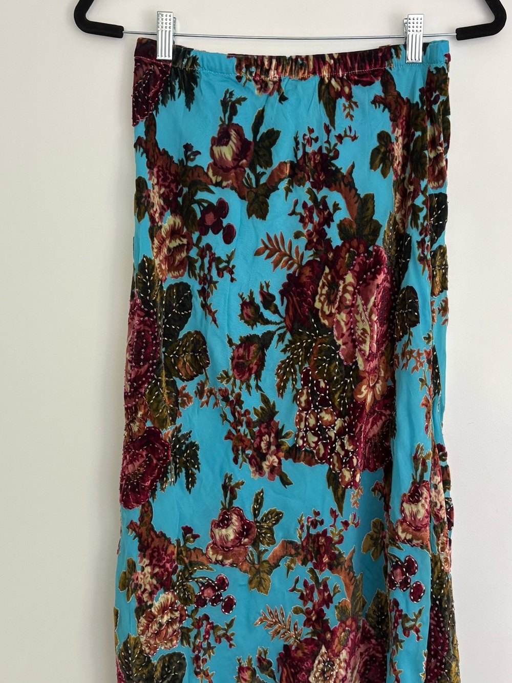 Floral Blue Maxi Skirt - Women